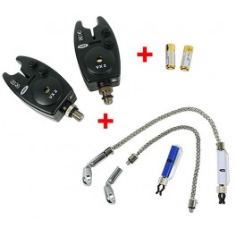 NGT 2x Hlásič Bite Alarm VX2 + 2x Řetízkový Swinger + 2x baterky ZDARMA